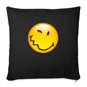 Smiley Glossy Happy - Sofa pillowcase 17,3'' x 17,3'' (45 x 45 cm) - black - Front
