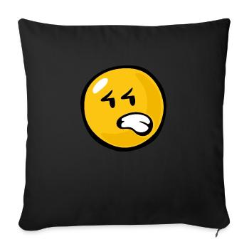 Smiley Anger Aggravation - Sofakissenbezug 45 x 45 cm - Schwarz - Vorne
