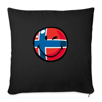 Smiley Flag Norway - Housse de coussin décorative 45 x 45 cm - noir - Devant