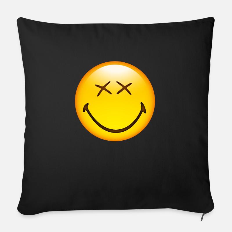 Smiley Happy - Sofakissenbezug 45 x 45 cm - Schwarz
