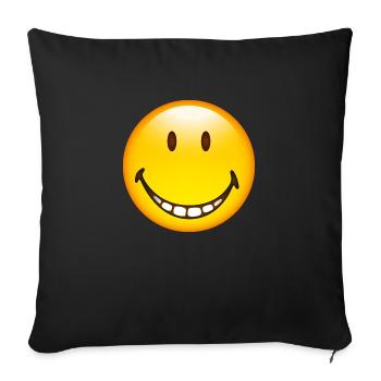Smiley Grin - Sofa pillowcase 17,3'' x 17,3'' (45 x 45 cm) - black - Front