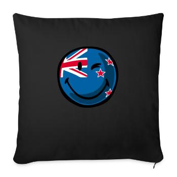 Smiley New Zealand - Housse de coussin décorative 45 x 45 cm - noir - Devant