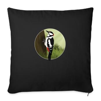 jz.birds woodpecker bird design illustration - Sofa pillowcase 17,3'' x 17,3'' (45 x 45 cm) - black - Front