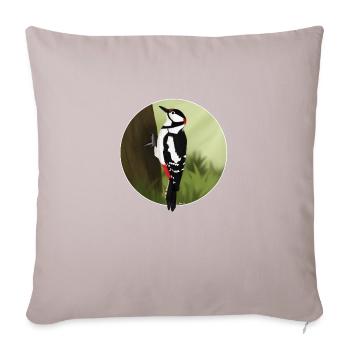 jz.birds illustration de conception oiseau pic - Housse de coussin décorative 45 x 45 cm - taupe clair - Devant