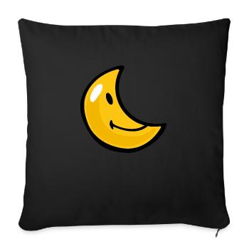 Smiley Crescent Moon - Sofakissenbezug 45 x 45 cm - Schwarz - Vorne