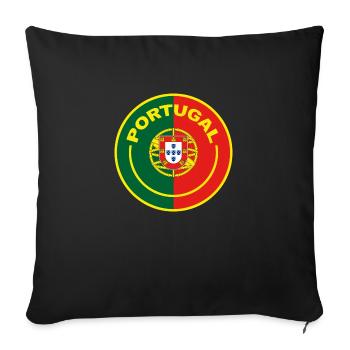 Portugal 01 - Housse de coussin décorative 45 x 45 cm - noir - Devant
