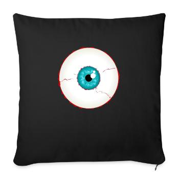 Globe de l’œil / eye-ball bleu turquoise (DDP) - Housse de coussin décorative 45 x 45 cm - noir - Devant