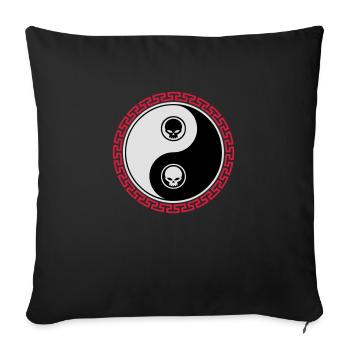 Yin Yang Skulls 02 - Housse de coussin décorative 45 x 45 cm - noir - Devant