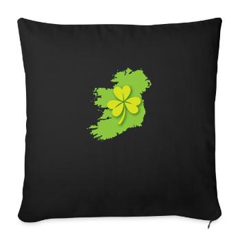 Irlande carte d'Irlande avec shamrock - Housse de coussin décorative 45 x 45 cm - noir - Devant