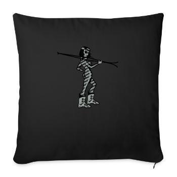 Lunettes de soleil d'hiver vacances de ski femme - Housse de coussin décorative 45 x 45 cm - noir - Devant