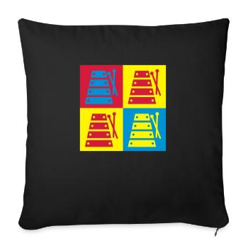 xylophone xylophoniste Musique Musicien Concert - Housse de coussin décorative 45 x 45 cm - noir - Devant