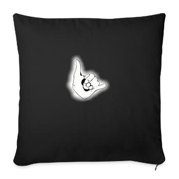 Surfer greetings - Sofa pillowcase 17,3'' x 17,3'' (45 x 45 cm) - black - Front