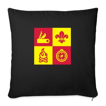 scout / scouting / scoutisme / guide - Housse de coussin décorative 45 x 45 cm - noir - Devant