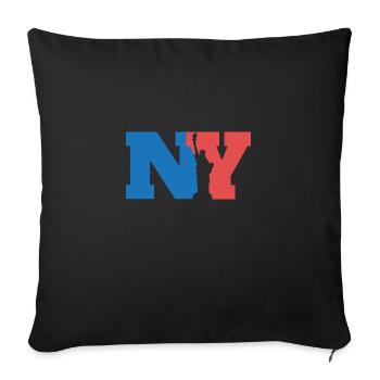 City NY New York Freiheitsstatue Geschenkidee - Sofakissenbezug 45 x 45 cm - Schwarz - Vorne