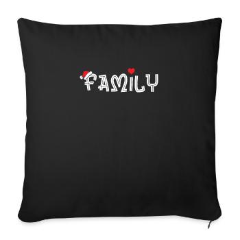 family Christmas - Sofa pillowcase 17,3'' x 17,3'' (45 x 45 cm) - black - Front