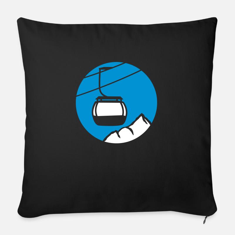 berge kreis rund logo schwebebahn eine einzelne go - Sofakissenbezug 45 x 45 cm - Schwarz