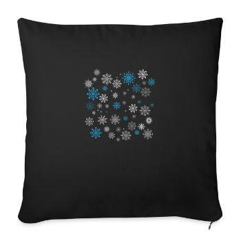 snowflakes - Sofa pillowcase 17,3'' x 17,3'' (45 x 45 cm) - black - Front