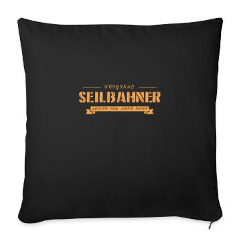 Der echte Seilbahner - Sofakissenbezug 45 x 45 cm - Schwarz - Vorne