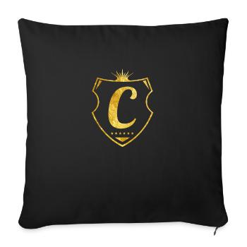 c letter - Sofa pillowcase 17,3'' x 17,3'' (45 x 45 cm) - black - Front