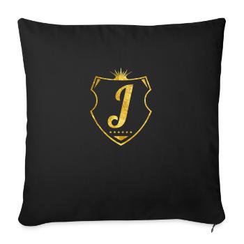 j letter - Sofa pillowcase 17,3'' x 17,3'' (45 x 45 cm) - black - Front