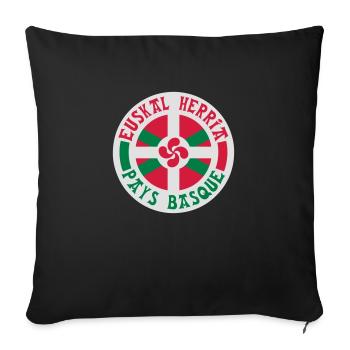 Pays Basque - Housse de coussin décorative 45 x 45 cm - noir - Devant
