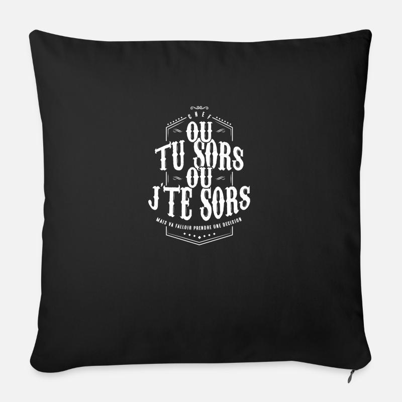 Dikkenek scène culte - Housse de coussin décorative 45 x 45 cm - noir