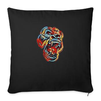 Colorful Silverback Gorilla - Sofa pillowcase 17,3'' x 17,3'' (45 x 45 cm) - black - Front