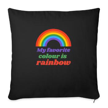 arc en ciel - Housse de coussin décorative 45 x 45 cm - noir - Devant