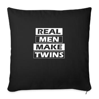 Father twins real men make twins - Sofa pillowcase 17,3'' x 17,3'' (45 x 45 cm) - black - Front