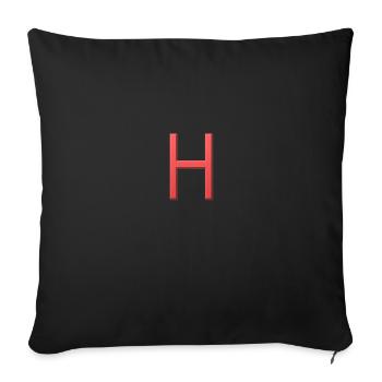 H - letter - Sofa pillowcase 17,3'' x 17,3'' (45 x 45 cm) - black - Front