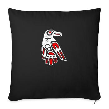 Haida Raven Drôle d’idée cadeau - Housse de coussin décorative 45 x 45 cm - noir - Devant
