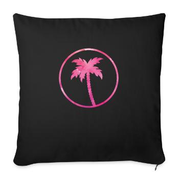 palm tree pink design - Sofakissenbezug 45 x 45 cm - Schwarz - Vorne