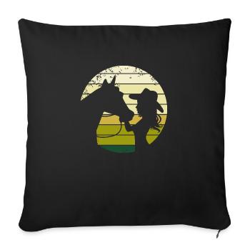 Rider Western équitation Western rider horse - Housse de coussin décorative 45 x 45 cm - noir - Devant