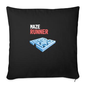 MAZE Labyrinth RUNNER race 2 jog parkour - Housse de coussin décorative 45 x 45 cm - noir - Devant