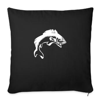 Fisch - Sofakissenbezug 45 x 45 cm - Schwarz - Vorne