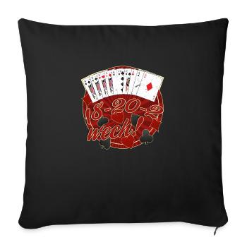 18-20-2 wech Rockabilly Skat - Sofakissenbezug 45 x 45 cm - Schwarz - Vorne