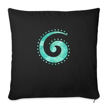 Maori Koru Spirale Frieden Glück Tribal Geschenk - Sofakissenbezug 45 x 45 cm - Schwarz - Vorne