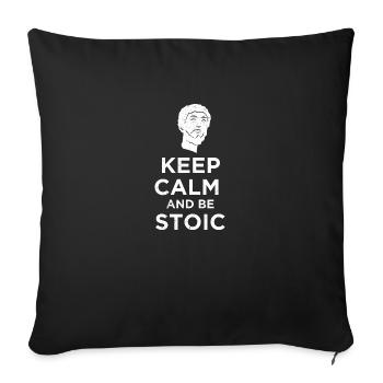 Stoic Keep Calm and be Stoic Funny idée cadeau - Housse de coussin décorative 45 x 45 cm - noir - Devant