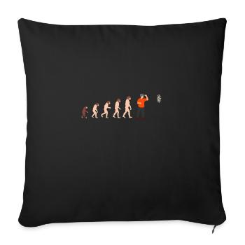 Human Evolution Darts Player Funny Gift Idea - Sofa pillowcase 17,3'' x 17,3'' (45 x 45 cm) - black - Front