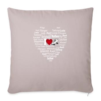 love rollkunstlauf herz b - Sofakissenbezug 45 x 45 cm - helles Taupe - Vorne