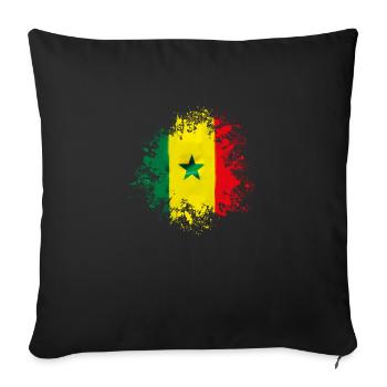 senegal flag design - Sofakissenbezug 45 x 45 cm - Schwarz - Vorne