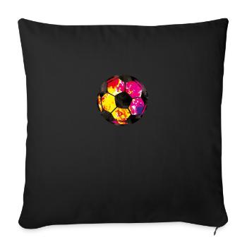 fussball farben - Sofakissenbezug 45 x 45 cm - Schwarz - Vorne