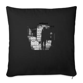 hello world - Sofa pillowcase 17,3'' x 17,3'' (45 x 45 cm) - black - Front