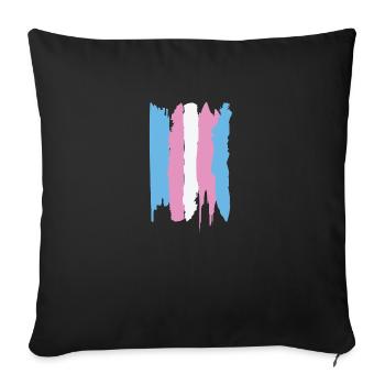 Trans Pride - Sofa pillowcase 17,3'' x 17,3'' (45 x 45 cm) - black - Front