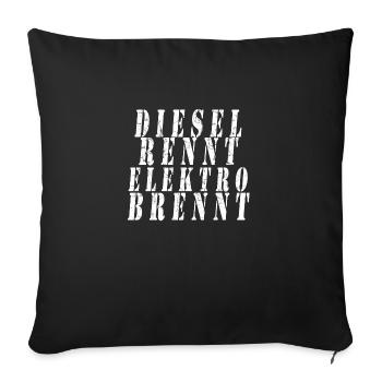 DIESEL rennt ELEKTRO brennt Cooles Shirt - Sofakissenbezug 45 x 45 cm - Schwarz - Vorne
