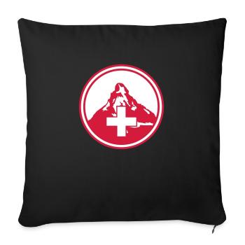 matterhorn mountain swiss - Sofakissenbezug 45 x 45 cm - Schwarz - Vorne