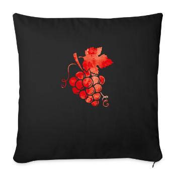 weintrauben wasserfarben rot - Sofakissenbezug 45 x 45 cm - Schwarz - Vorne