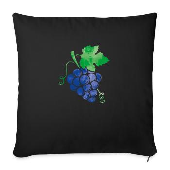 weintrauben wasserfarben - Sofakissenbezug 45 x 45 cm - Schwarz - Vorne