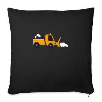 schnee auto - Sofakissenbezug 45 x 45 cm - Schwarz - Vorne