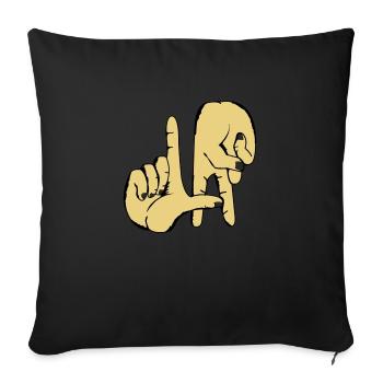 los_angeles_handzeichen_2 - Sofa pillowcase 17,3'' x 17,3'' (45 x 45 cm) - black - Front